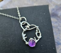 Image 7 of Fairy Nymph Vine sterling silver and Amethyst gemstone Necklace 