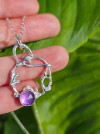 Image 8 of Fairy Nymph Vine sterling silver and Amethyst gemstone Necklace 