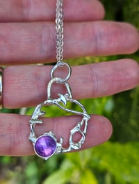 Image 4 of Fairy Nymph Vine sterling silver and Amethyst gemstone Necklace 