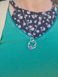 Image 9 of Fairy Nymph Vine sterling silver and Amethyst gemstone Necklace 