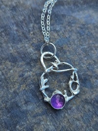 Image 6 of Fairy Nymph Vine sterling silver and Amethyst gemstone Necklace 