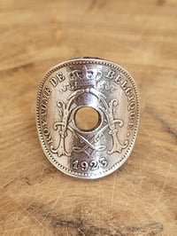 Image 1 of Commande sur mesure : bague monnaie belge cintré non ajustable taille 59 plaqué argent 