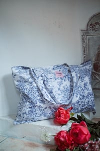 Image 2 of Tote bag [Toile de jouy bleu foncé]