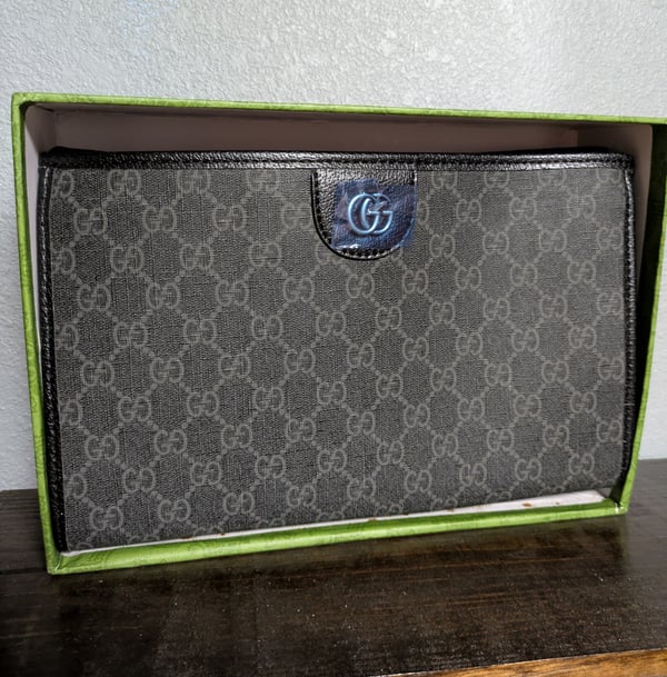 Image of Gray Signature Clutch
