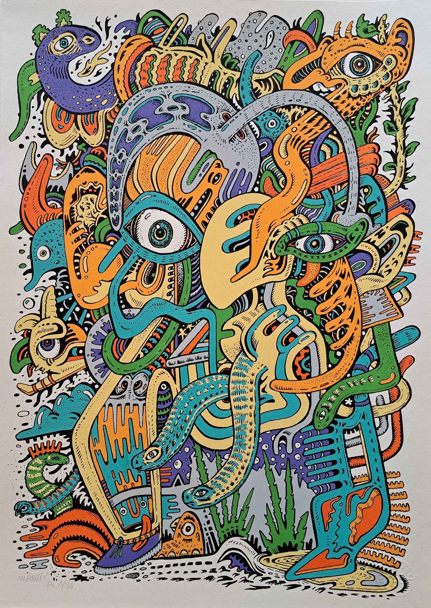 Sérigraphie "Le Fou du Jardin"