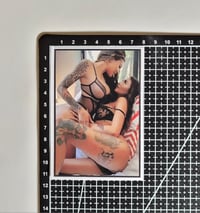 Image 2 of Large Two Gorgeous Tattooed Women in Lingerie Embracing Each Other Matte Vinyl Sticker