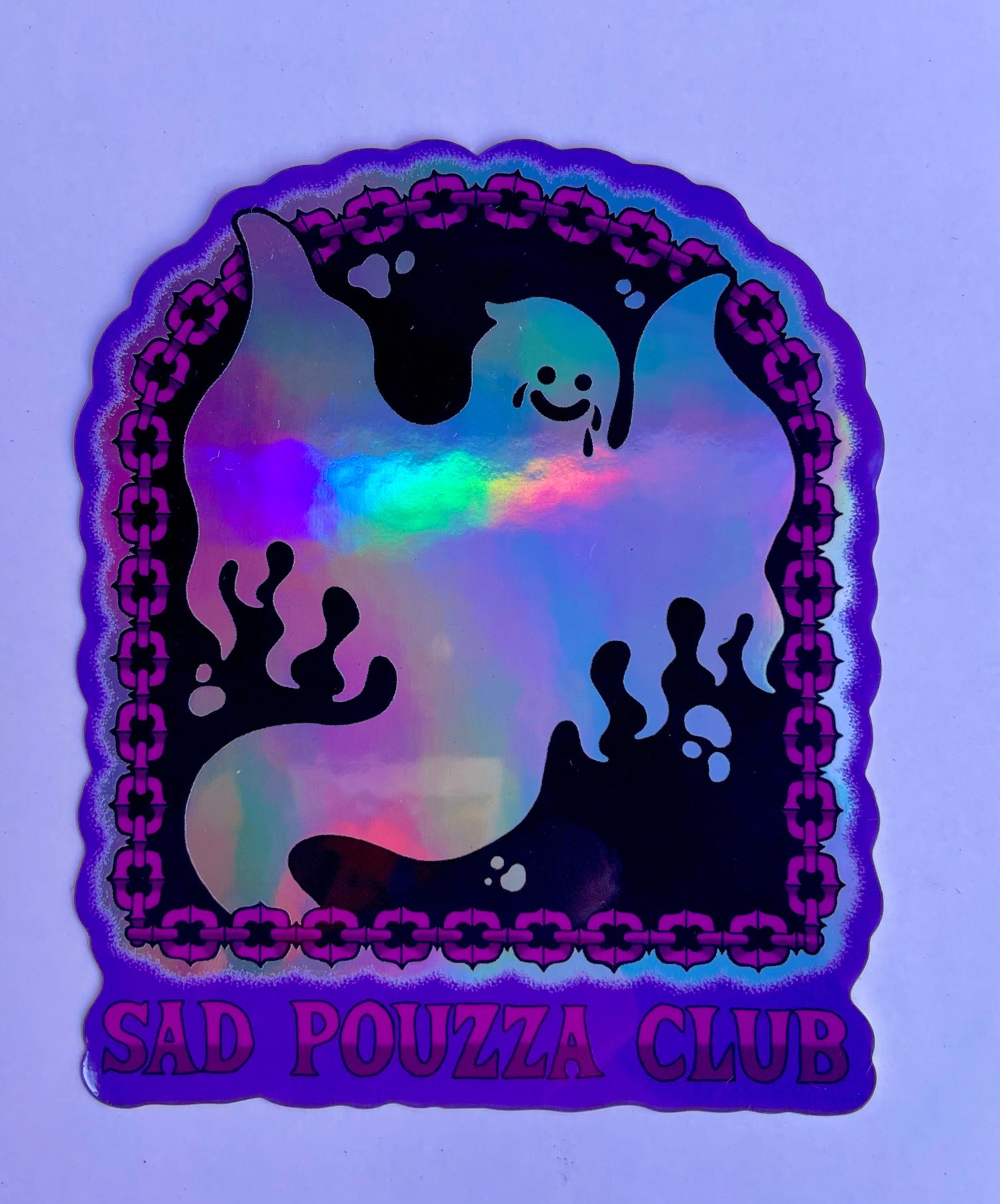 Image of COLLANT HOLO " SAD POUZZA CLUB " HOLOGRAPHIC STICKER