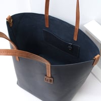 Image 5 of Slouchy Wide Tote in navy