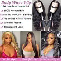 Image 3 of 28-40 inches Raw Hair Brazilian luxury  deep wave, loose waves 13x4 Lace Frontal Wig -  250%