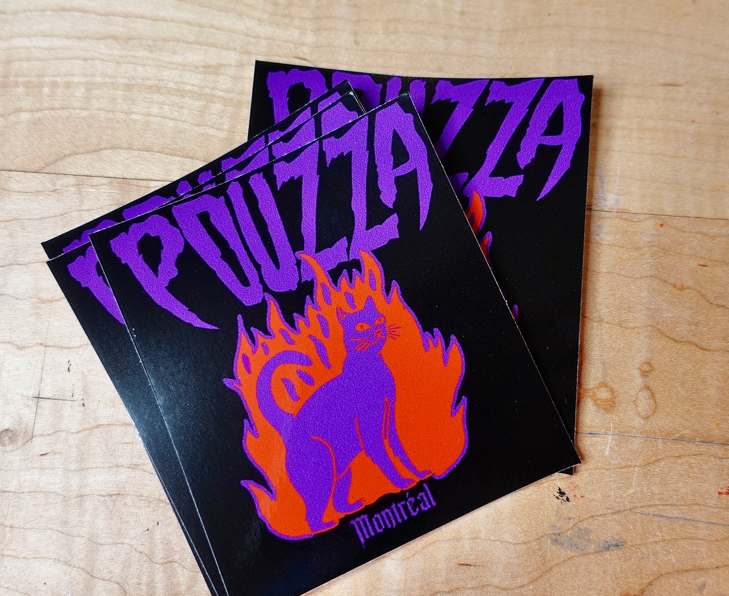 Image of Collant " Chat en feu " Sticker 3.5 x 4''