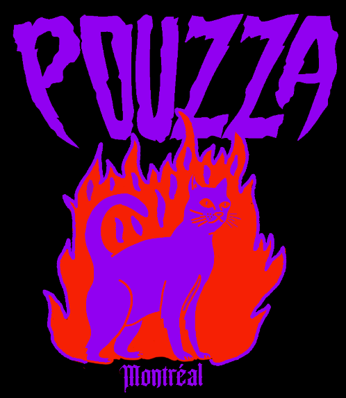 Image of Collant " Chat en feu " Sticker 3.5 x 4''