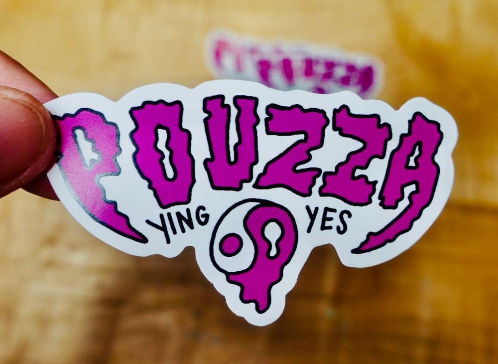 Image de Collant " Pouzza Ying Yes " Sticker ( 3 x 1,5'' )