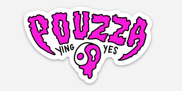 Image of Collant " Pouzza Ying Yes " Sticker ( 3 x 1,5'' )