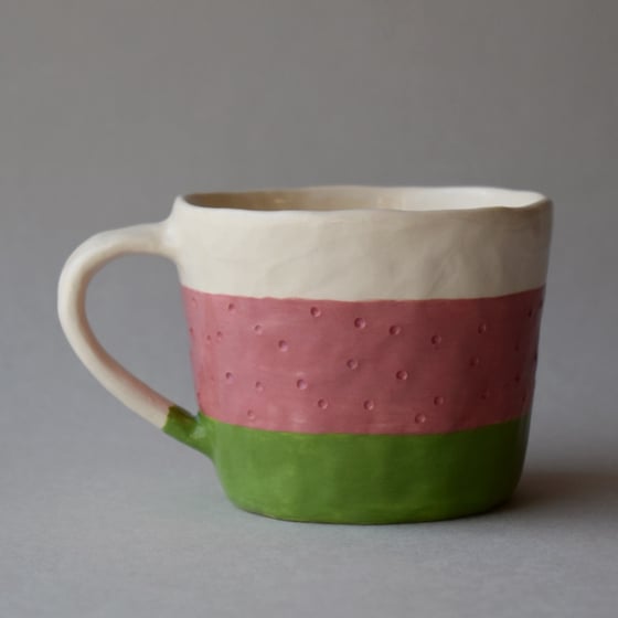 Image of Green and Pink Dimple Mug