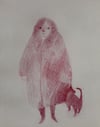 Archive drawing ~ Girl and cat