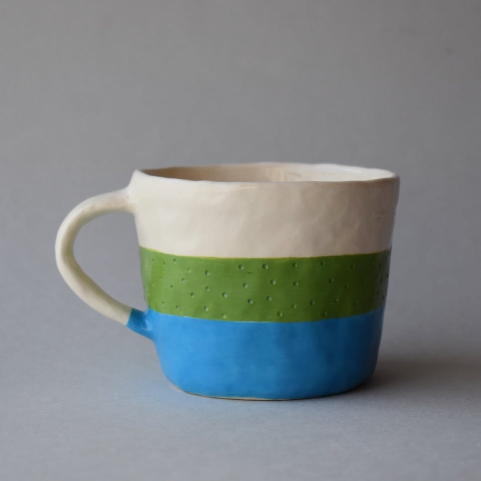 Image of Green and Blue Dimple Mug