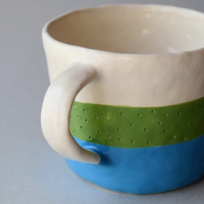 Image of Green and Blue Dimple Mug