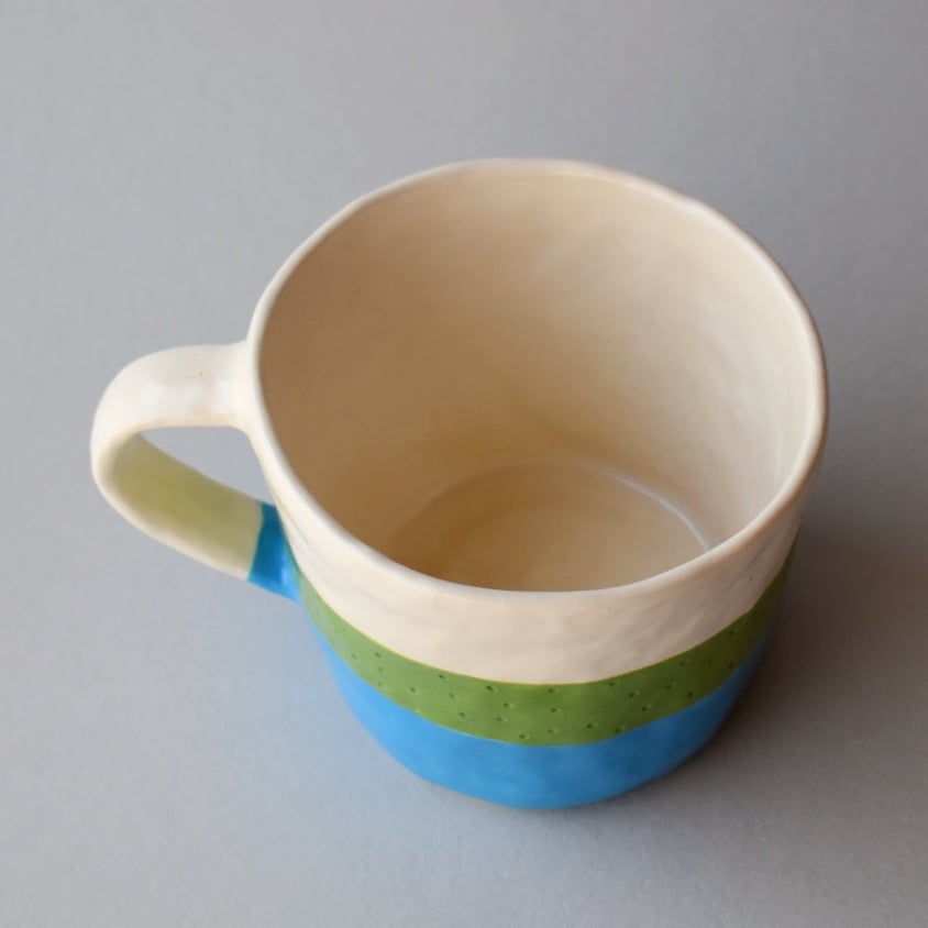 Image of Green and Blue Dimple Mug