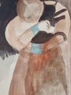 Grandma and cat ~ Original painting 