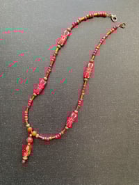 Image 2 of Crimson Flower Etched Necklace