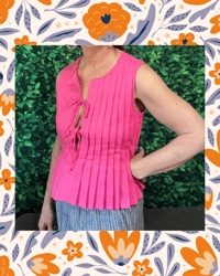 Pink Tie Front Top