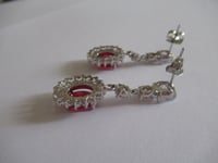 Image 6 of Kate Middleton Princess of Wales Inspired Replikate Oval Ruby Red Crystal Earrings & Necklace Set  