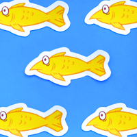 Fluffy, The Fish - Sticker