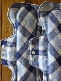 Image 3 of Linen Heavy Absorbency Pad Set of 3 - Blue Plaid