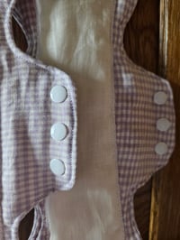 Image 2 of Linen Heavy Absorbency Pad Set of 3- Lavender Gingham 