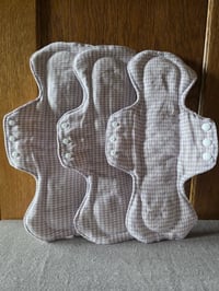 Image 3 of Linen Heavy Absorbency Pad Set of 3- Lavender Gingham 