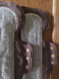 Image 2 of Linen Heavy Absorbency Pad Set of 3 - Mocha & Minicheck