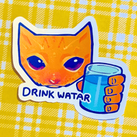Image 2 of Cat Stickers - Drink Watar or ... ?