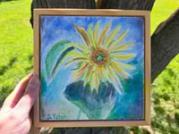 Image 5 of "Morgan Sunflower " Original Watercolor and Mixed Media Painting by Sandy Tyler 