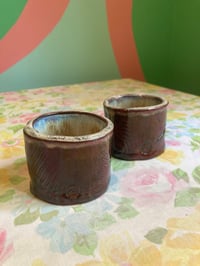 Image 1 of set of ruby sparkle hand built tumblers