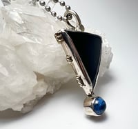 Image 4 of Black Onyx and Kyanite Sterling Silver Pendant