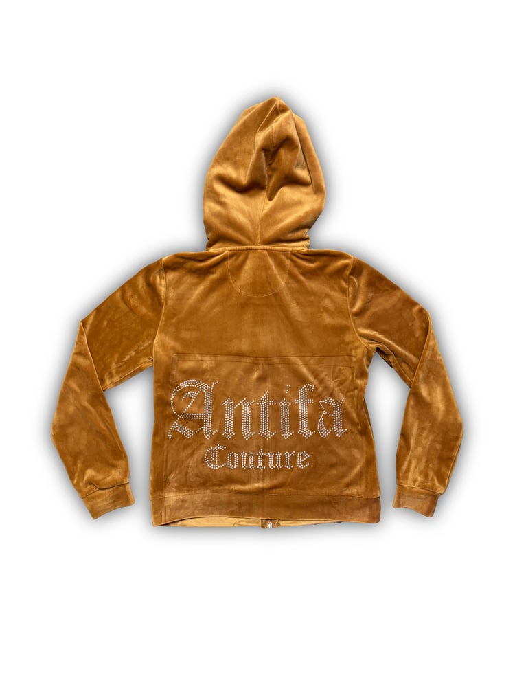 Image of Brown Velour Jacket (XS) - Antifa Couture (JA17)