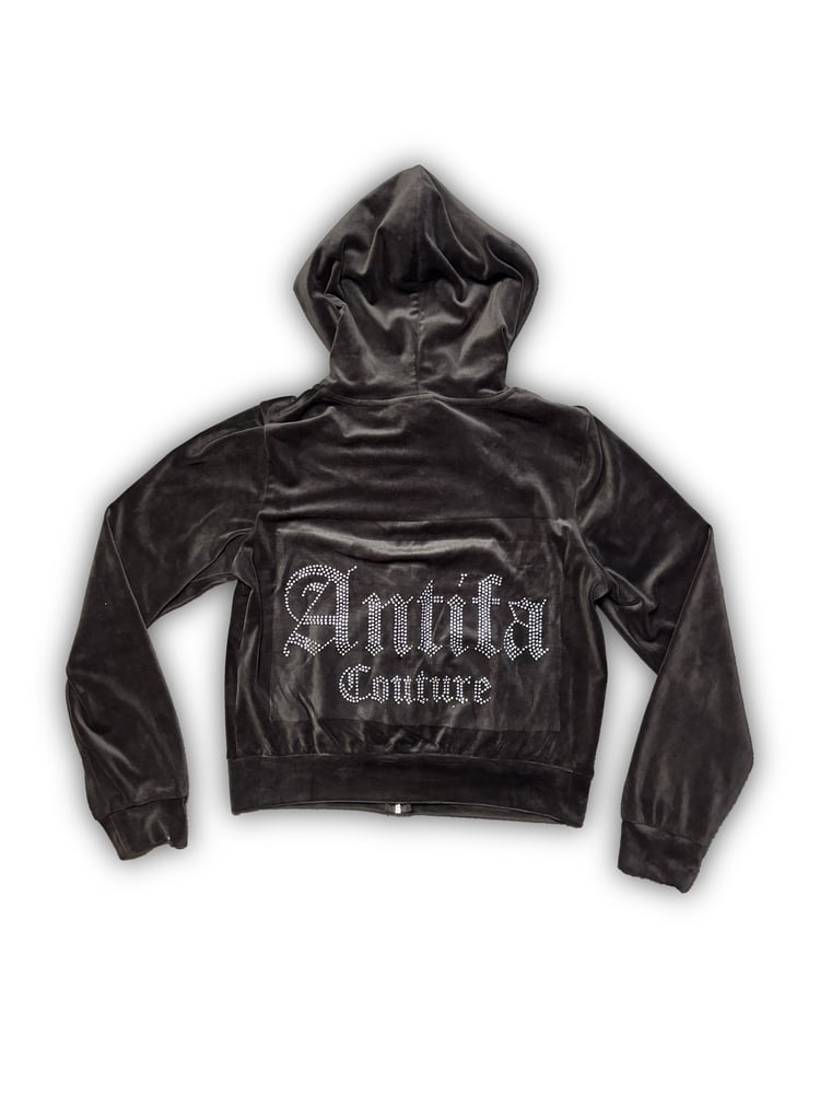 Image of Dark Browm Velour Jacket (L) - Antifa Couture (JA20)