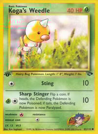 Koga's Weedle - Gym Challenge 1st Edition - Near Mint