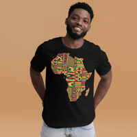 Image 2 of Cool Africa Map Kente Ghana African Lover Unisex t-shirt