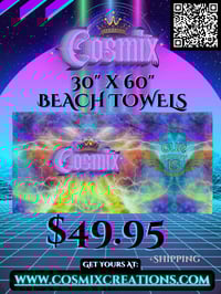 Image 1 of "Our Energy is Sacred" Cosmix Beach Towel