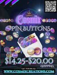 Image 1 of Set of Cosmix "Sol_Vecta_7" pin buttons