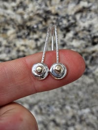 Image 3 of Sterling Silver & 9ct gold hook Earrings 