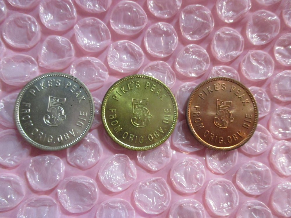 Pikes Peak Set of 3 Medals/Tokens Mid-1900s Restrikes of mid-1800s