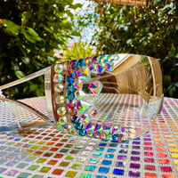 Image 3 of Galactic Prism Visor — Reflective Lens Crystal Shield Sunglasses