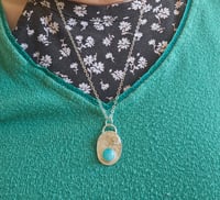Image 4 of Sterling Silver Sea Wave Amazonite Gemstone Necklace 