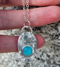Image 6 of Sterling Silver Sea Wave Amazonite Gemstone Necklace 