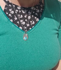 Image 7 of Sterling Silver Sea Wave Amazonite Gemstone Necklace 