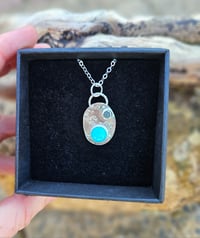 Image 8 of Sterling Silver Sea Wave Amazonite Gemstone Necklace 