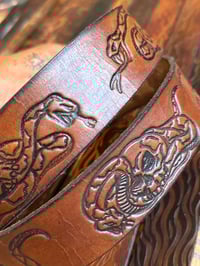 Image 1 of Original Dave Mann/ Tom Fugle Skull & Serpent Leather Belt