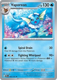 Vaporeon - SV: Prismatic Evolutions - Holofoil - Near Mint